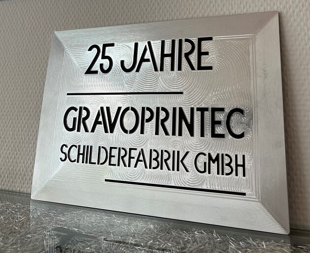 25-jähriges Jubiläum GravoPrintec Schilderfabrik